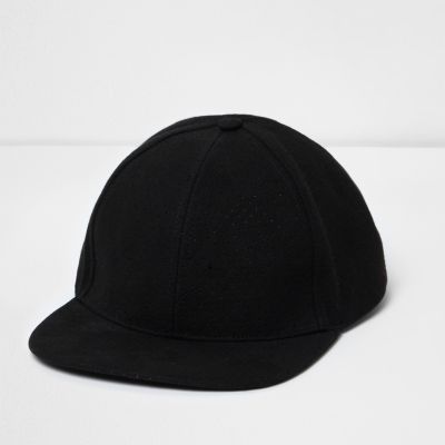 Black flat peak hat